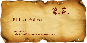 Milla Petra névjegykártya