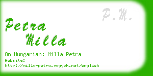 petra milla business card